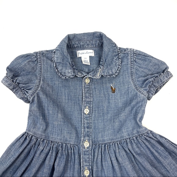 RALPH LAUREN Polo Denim Jean Dress 12 months - Picture 3 of 12